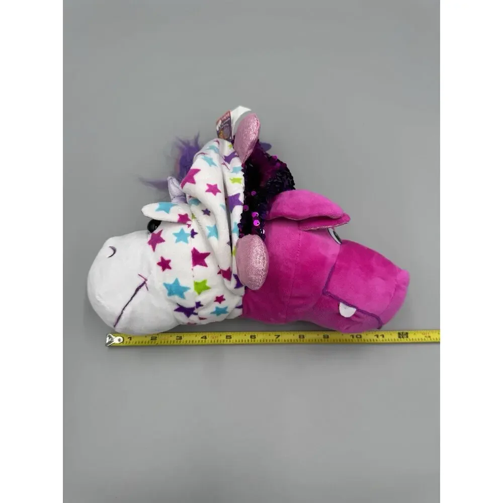 Flip A Zoo Stella Unicorn/ Aki Dragon Sequined Plush 11” Stuffed Animal